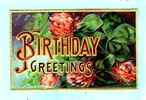 Embossed, Flowers, "BIRTHDAY GREETINGS"..... - Picture 1 of 2
