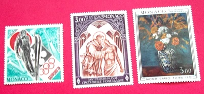Sello de Mónaco Scott #828 - 830 - MNH 1972 - envío gratuito Foto 1 de 2