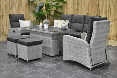 Indiana verstellbares Dining Lounge Set, 3er mit Spraystone hoher niedriger T... - Bild 1 von 4