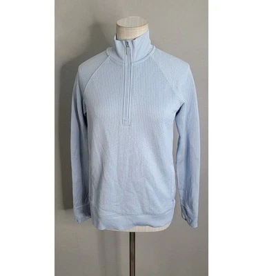 Top Lululemon Engineered Warmth media cremallera 6 azul claro texturizado azul lino Foto 1 de 4