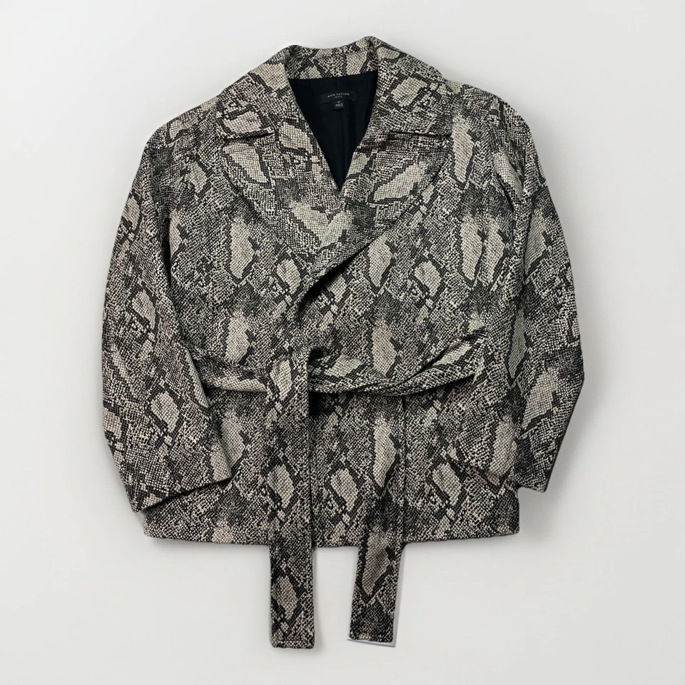 Chaqueta Blazer Ann Taylor Frente Abierto MP Mujer Cinturón Estampado Piel Serpiente Foto 1 de 4