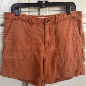 Free People Flat Front Chino Shorts In Cigar/penny Brown $78 Sz 8 - Picture 1 of 10