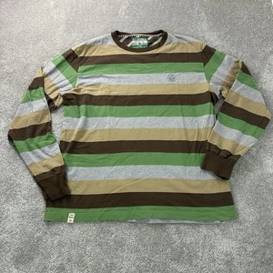 St George By Duffer Green, Brown & Grey Striped Long Sleeve T-Shirt Size XXL - Picture 1 of 7