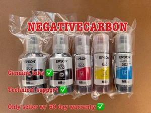 Paquete de 5 botellas de tinta originales Epson 502 para ET-2700 ET-2750 ET-3700 ET-3750 - Imagen 1 de 3