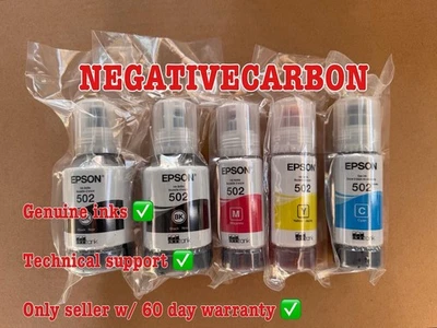 Genuine Epson 502 Ink Bottle 5 Pack for ET-2700 ET-2750 ET-3700 ET-3750 - Image 1 of 3