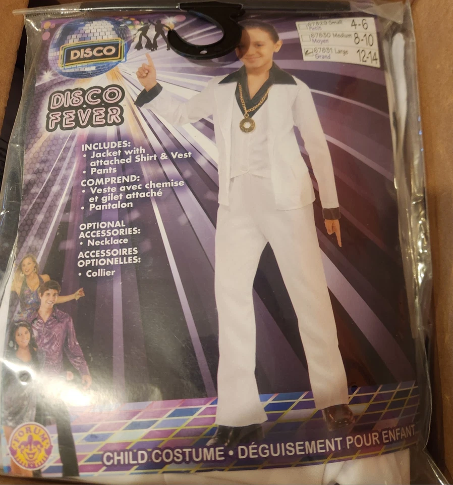 Disfraz de fiebre discoteca rubíes años 70 para niño, niño grande Foto 1 de 2