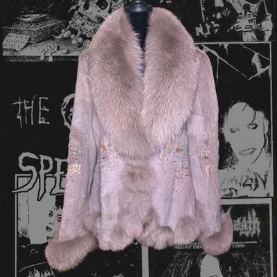 Vintage 1990’s Chinese lavender genuine fur Penny Lane coat - Image 1 of 4