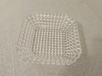 Vintage Square Hobnail Cut Glass Serving Bowl (Ashtray Size) - Image 1 of 4