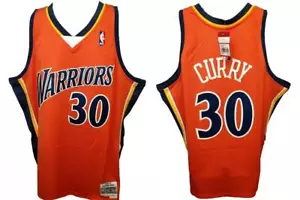 New Steph Curry 2009-10 Warriors Men 2XL Orange Mitchell & Ness Jersey $130 - Picture 1 of 10