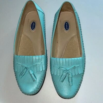 Mocasines Dr. Scholl’s Cuero Borla Azul Brillante Aqua Para Mujer Talla 6.5W Foto 1 de 4