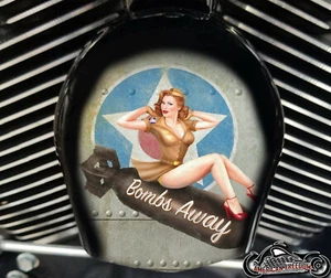 Harley Davidson Custom Horn cover Touring Dyna Softail Sportster M8 Bombs Away - Picture 1 of 1