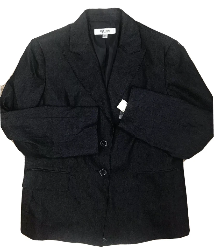 Blazer Jones Studio Separates Tamanho 16 Azul Marinho Escuro Preppy Carreira Escritório Novo com etiquetas - Imagem 1 de 4