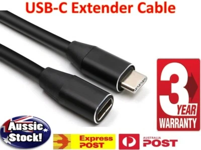 Type C USB 3.1 Male to USB-C Female Extension Data Cable Extender Cord 1M NEW AU - Image 1 of 4