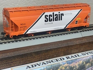 SCLAIR POLYETHYLENE - ACF CYLINDRICAL COVERED 3-BAY HOPPER CAR- HO Scale NEW - Picture 1 of 14