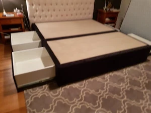 NEW AUSTRALIAN MADE CRETE KING SIZE 4 DRAWER EAST WEST BASE RRP $ 2299 - Picture 1 of 6