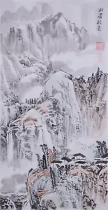 Obras de Arte Pintura China Paisaje Árbol Bosque Pintado a Mano Pincel tinta acuarela - Imagen 1 de 3