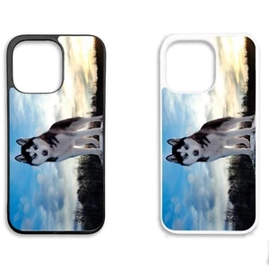 Printed Silicone Clip Mobile Phone Case Cover For iPhone Husky Dogs Animal - Picture 1 of 6