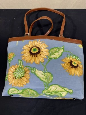Isabella Fiore Shoulder Bag Purse Tote Sunflower Beaded Vintage Kawaii - Image 1 of 4