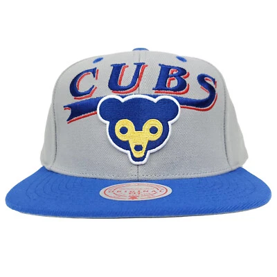 Chicago Cubs Mitchell & Ness MLB Snapback Hat Cap 3D Logo Gray Blue NWT - Image 1 of 4