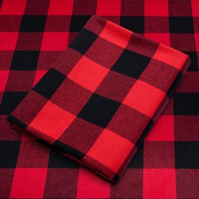 Red Tartan Plaid Cotton Flannel Fabric - 60" Wide - Sold by the Yard and Bolt - Image 1 of 4