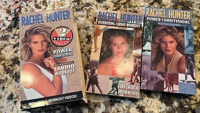 Rachel Hunter Power Conditioning/Kickboxing Cardio Workout 2 VHS Video Set - Image 1 of 4