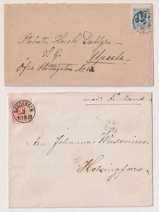 D7696: (2) 19th C Sweden Covers, via Finland - Picture 1 of 1