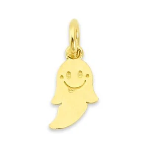 Solid 14k Gold Ghost Charm - Spooky Halloween Jewelry Gifts - Picture 1 of 6