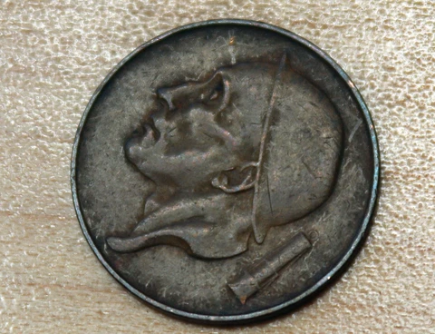 1953 Belgium 50 Centimes Miner French text Cover