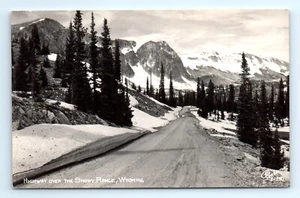 RPPC Real Photo WY Postcard Highway Over The Snowy Range Wyoming - Picture 1 of 2