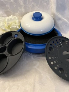 Range Mate 11" Round Microwaveable Grill / Multi Cooker, Blue - Picture 1 of 2