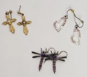 Lot oOf 3 Pairs Of Pierced Earrings - Picture 1 of 4