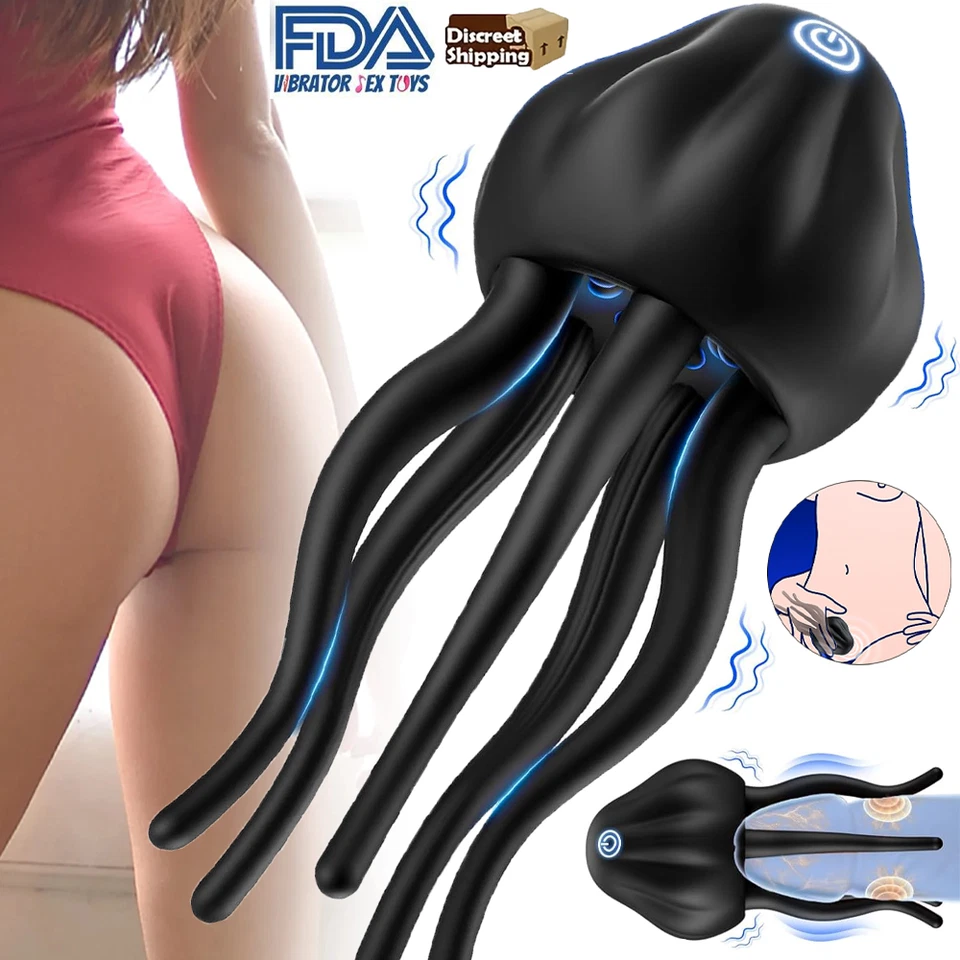 Male Masturbator Stroker Penis Vibrator Sex Toy for Men Women Couples Jellyfish - Image 1 of 4