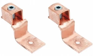 ¡PAQUETE DE 2! Conector de lengüeta de cobre offset lengua Burndy KLU175 - Imagen 1 de 3