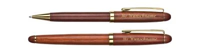 GRAVUR BY LIVEPAC OFFICE Holz-Schreibset mit Gravur / Füller und Kugelschreiber / Farbe braun