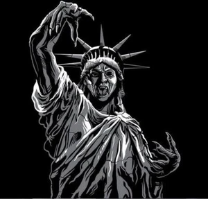 SCARY Doctor Who Weeping Angel as Lady Liberty Satire RIPT Lady Shirt BRAND NEW - Picture 1 of 1