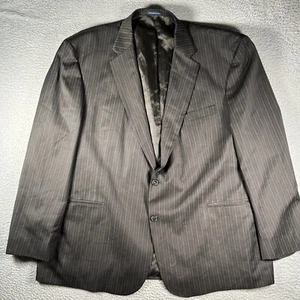 Stafford Suit Sport Coat Blazer Mens 54 Black Striped Wool Business Casual - Picture 1 of 9