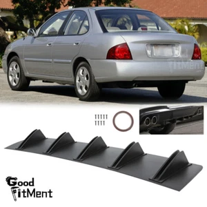 For Nissan Sentra Carbon Fiber Rear Lip Bumper Diffuser Shark Fin Spoiler Wing - Foto 1 di 14