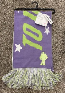 NWT Disney Buzz Lightyear To Infinity And Beyond Purple Green Knit Acrylic Scarf - Picture 1 of 8