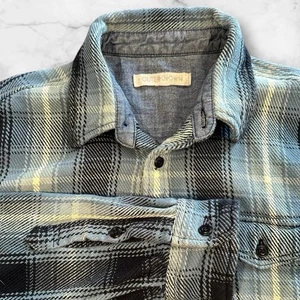Outerknown Mens Small Button Up Plaid Flannel Chest Pockets Heavy Woven Pocket - Picture 1 of 6