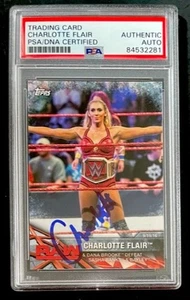 Charlotte Flair Signed 2017 Topps WWE Womens Division Card PSA DNA Encapsulated - Picture 1 of 5