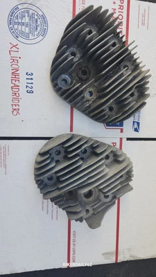 Harley-Davidson Flathead 45 WL WLA Aluminum Cylinder Heads Front & Rear OEM - Image 1 of 4