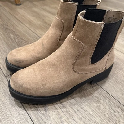 Botas antiguas azul marino para mujer talla 9 Chelsea suela al tobillo gamuza imitación cuero botines Foto 1 de 4