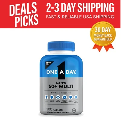 Multivitamínico masculino completo 50+ com vitaminas complexo A, C, E e B – 200 comprimidos - Imagem 1 de 4