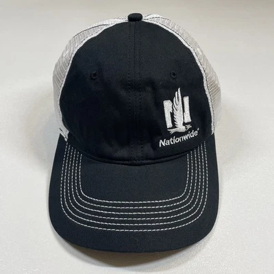 Nationwide Trucker Hat Cap Men’s Black White Mesh Strapback - Image 1 of 4