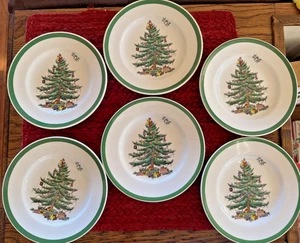 6 Stück-Vintage Spode Christmas Tree 6,5" Party-Salat-Dessertteller-England S3324 - Bild 1 von 4