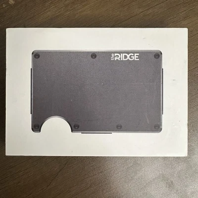 Ridge Wallet Aluminum Money Clip RFID Blocking Wallet Gunmetal Minimalist - Image 1 of 4