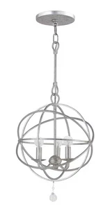 Crystorama 9225-OS Solaris 3-Light Mini Chandelier in Olde Silver - Picture 1 of 2
