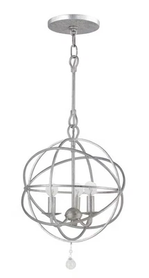 Crystorama 9225-OS Solaris 3-Light Mini Chandelier in Olde Silver - Image 1 of 2