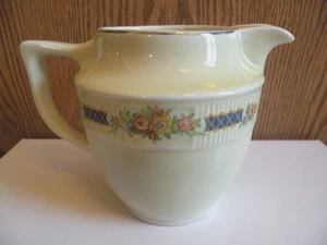 VINTAGE HALL'S SUPERIOR QUALITY SMALL PITCHER CREAMER BLUE BOUQUET 5.5" TALL - Picture 1 of 12