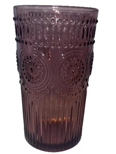 Pioneer Woman Drinking Glass 16-Ounce Glass Tumbler Embossed Texture - Picture 1 of 4